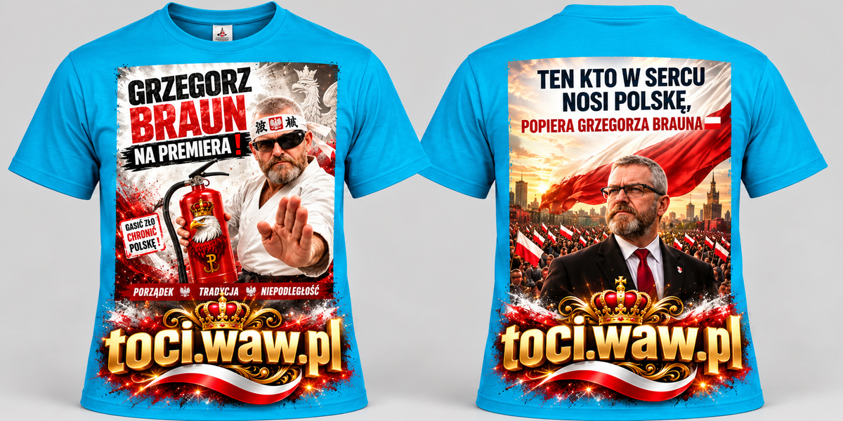 Koszulka Grzegorz Braun karate z gaśnicą oraz "Kto w sercu Polskę nosi"